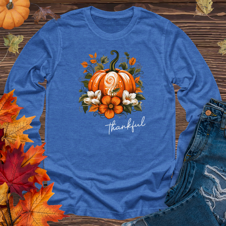 Thankful Foliage Pumpkin Long Sleeve Tee