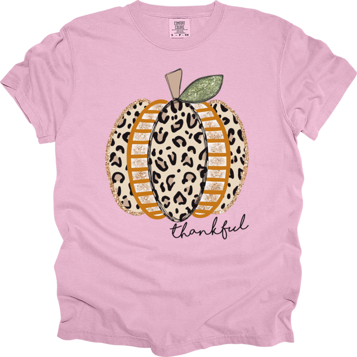 Thankful Leopard Spotted Pumpkin Heavy Cotton Comfort Colors Tee