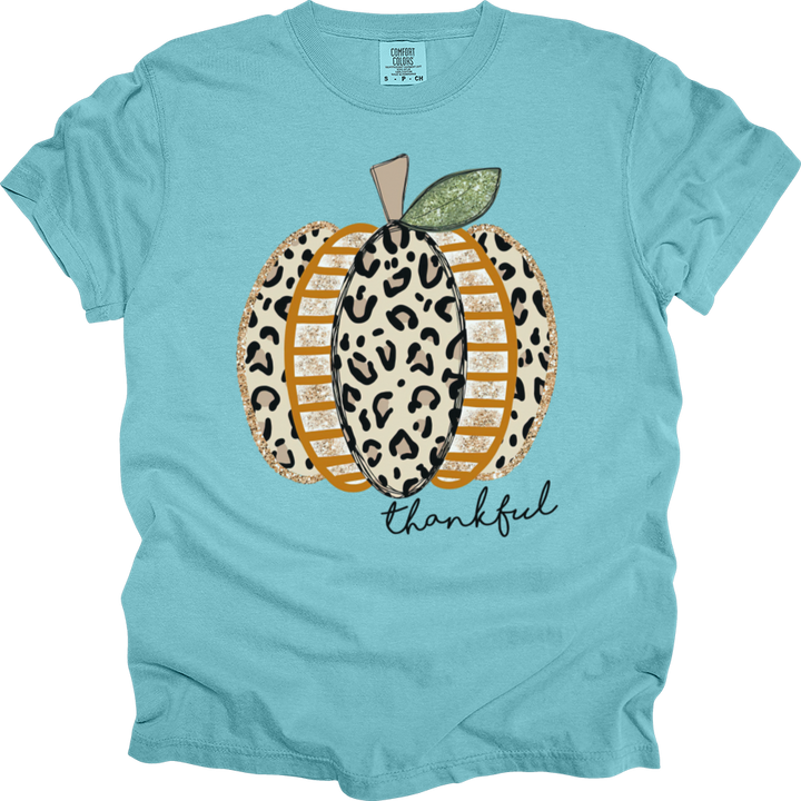 Thankful Leopard Spotted Pumpkin Heavy Cotton Comfort Colors Tee