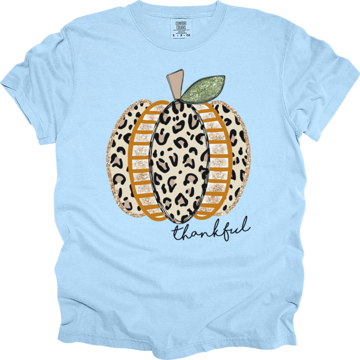 Thankful Leopard Spotted Pumpkin Heavy Cotton Comfort Colors Tee
