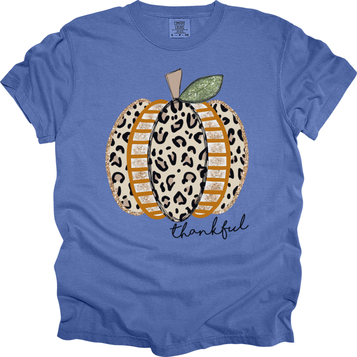 Thankful Leopard Spotted Pumpkin Heavy Cotton Comfort Colors Tee