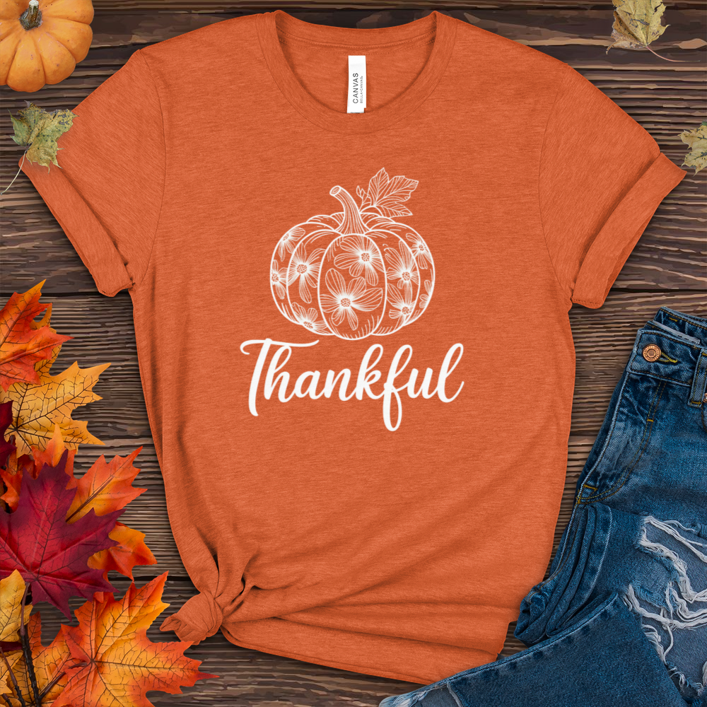Thankful Pumpkin Heathered Tee