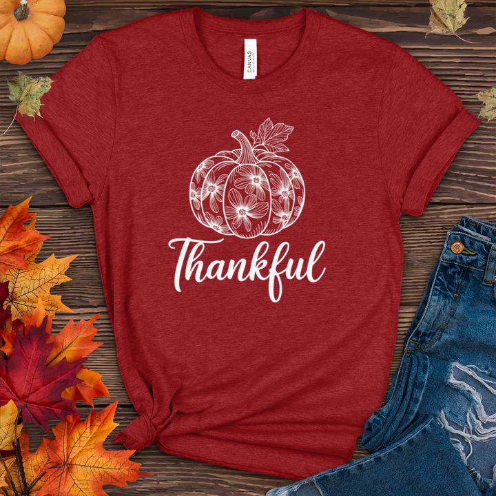 Thankful Pumpkin Heathered Tee
