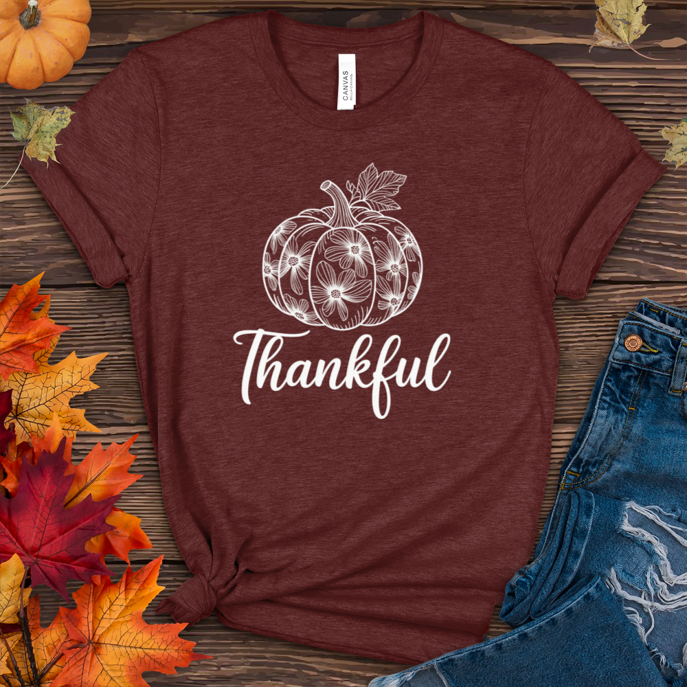 Thankful Pumpkin Heathered Tee