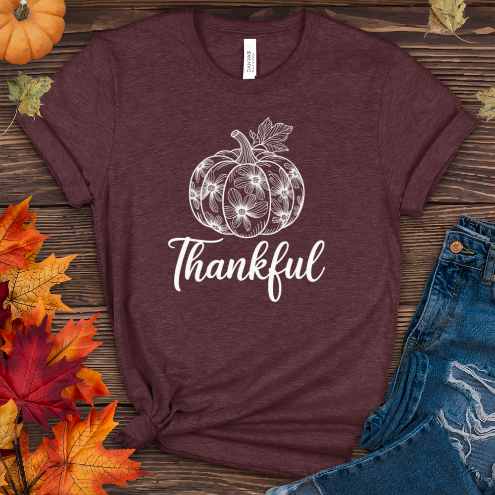 Thankful Pumpkin Heathered Tee