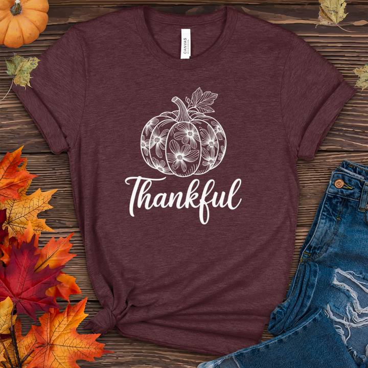Thankful Pumpkin Heathered Tee