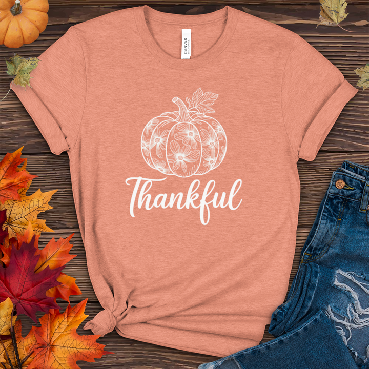Thankful Pumpkin Heathered Tee