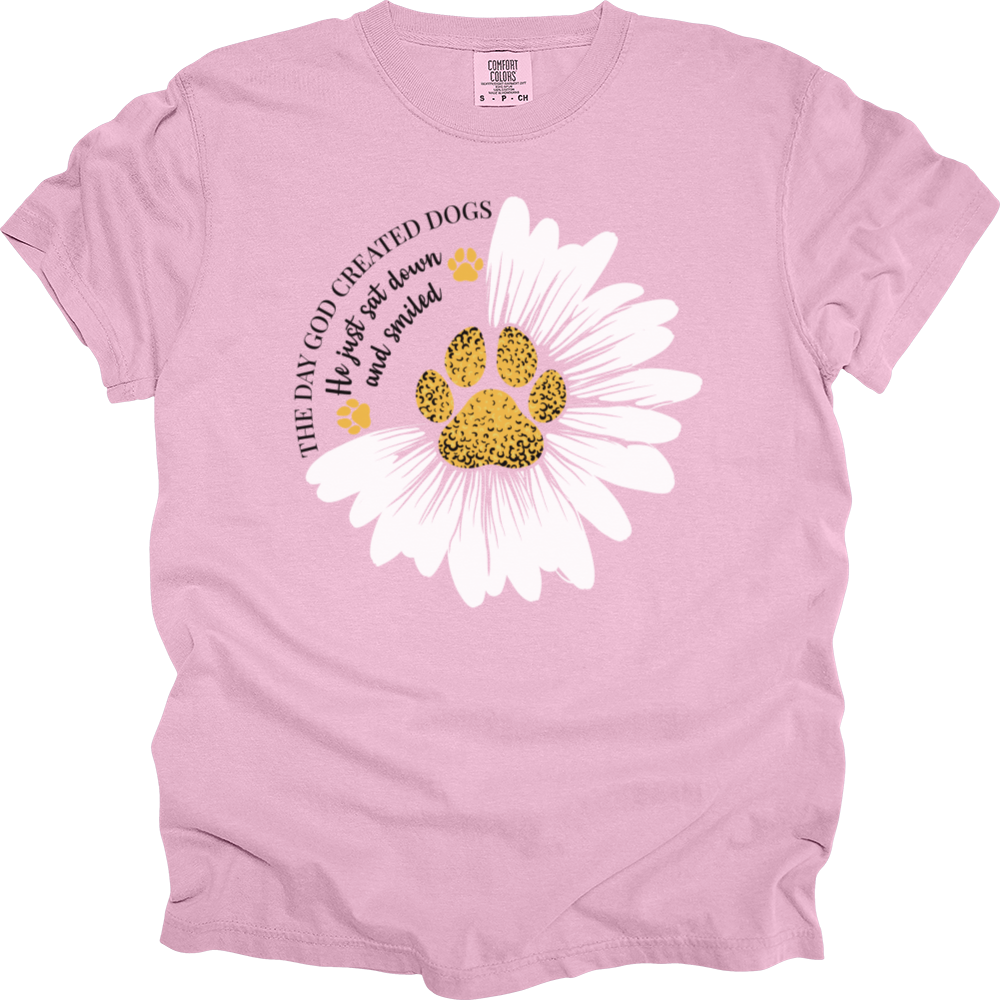 The Day God Made Dogs Heavy Cotton Comfort Colors Tee