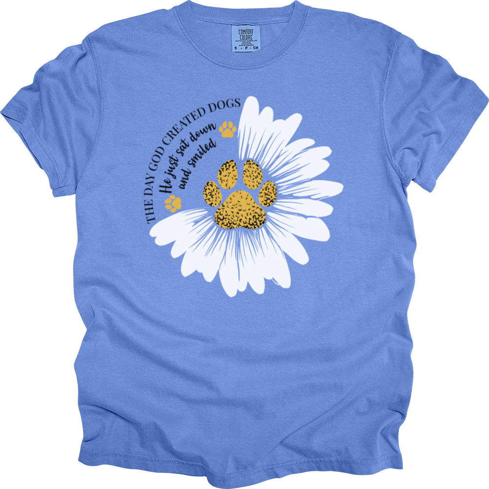 The Day God Made Dogs Heavy Cotton Comfort Colors Tee
