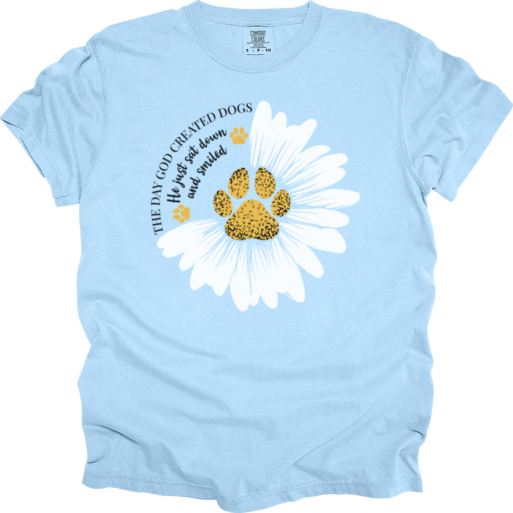 The Day God Made Dogs Heavy Cotton Comfort Colors Tee