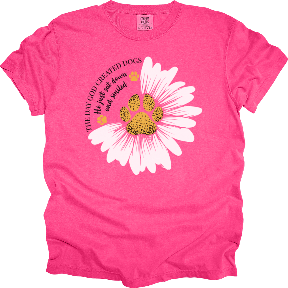 The Day God Made Dogs Heavy Cotton Comfort Colors Tee