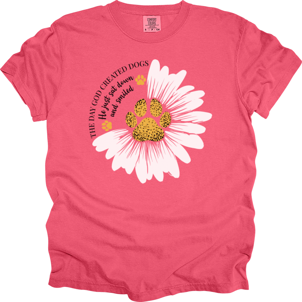 The Day God Made Dogs Heavy Cotton Comfort Colors Tee