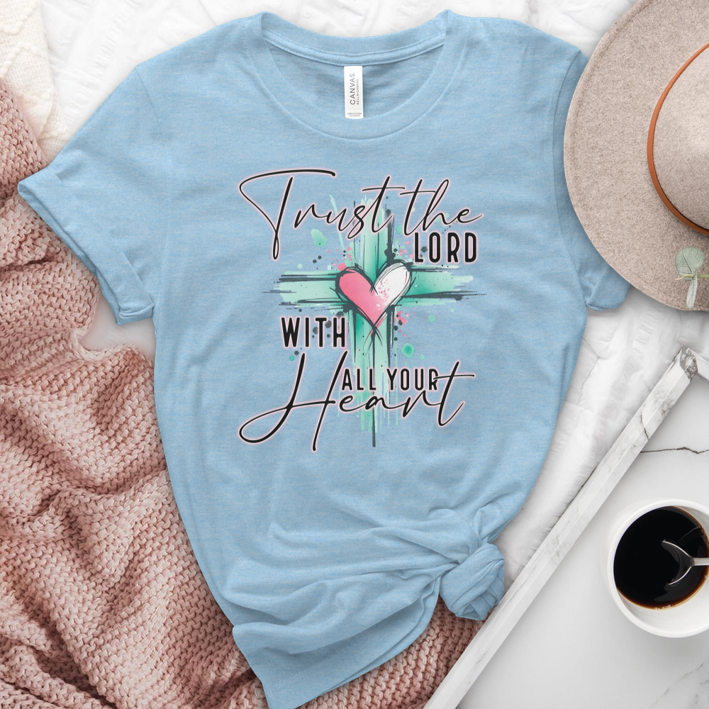 Trust The Lord With All Your Heart Heathered Tee