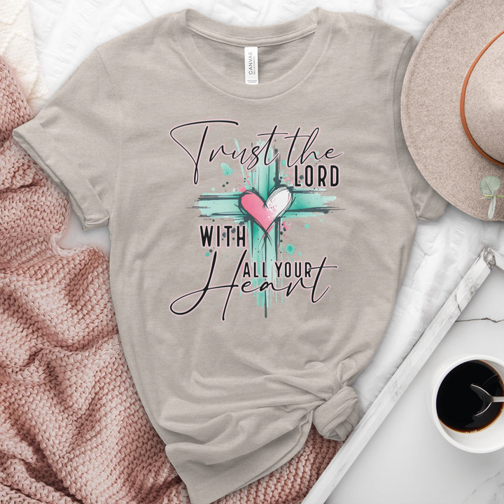 Trust The Lord With All Your Heart Heathered Tee
