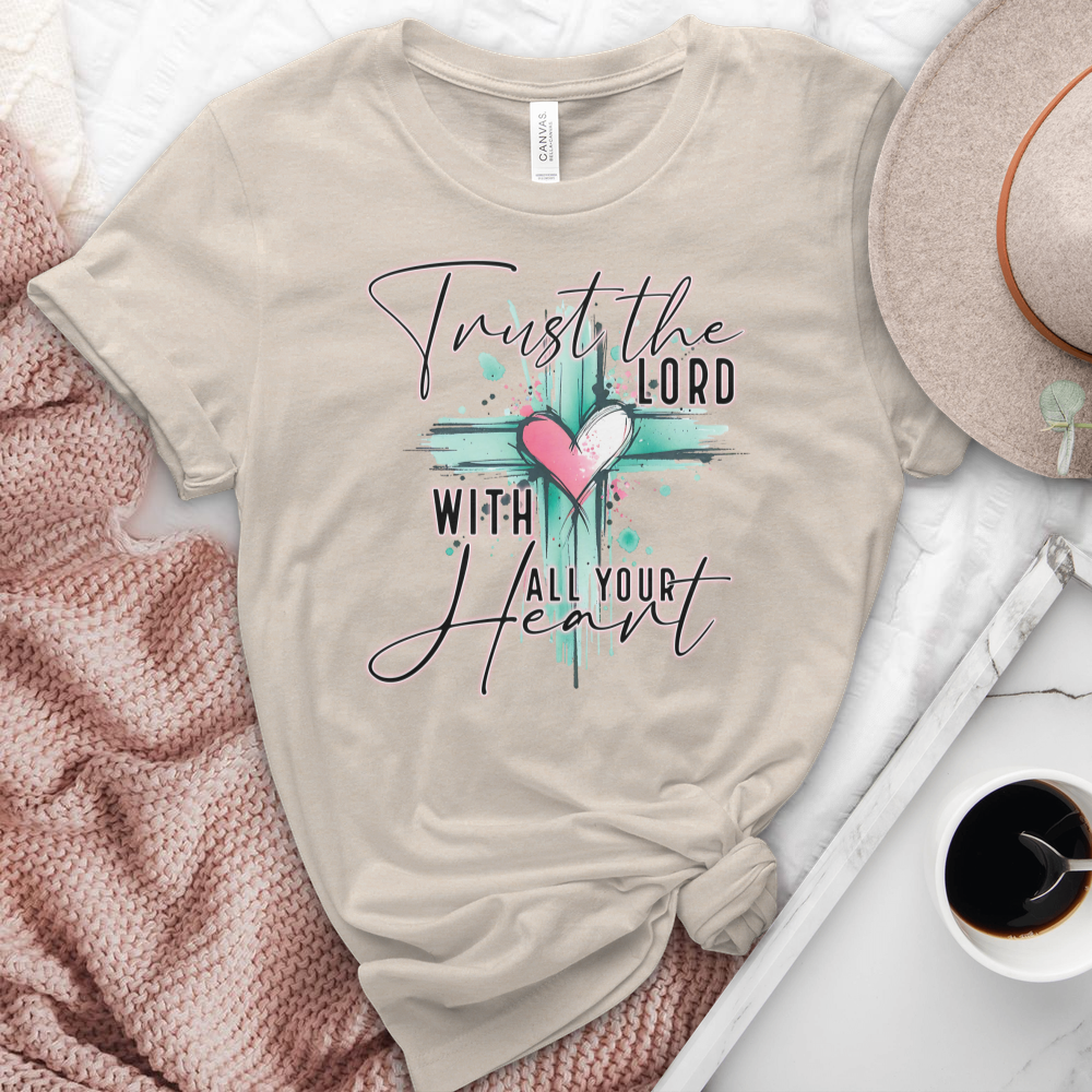 Trust The Lord With All Your Heart Heathered Tee