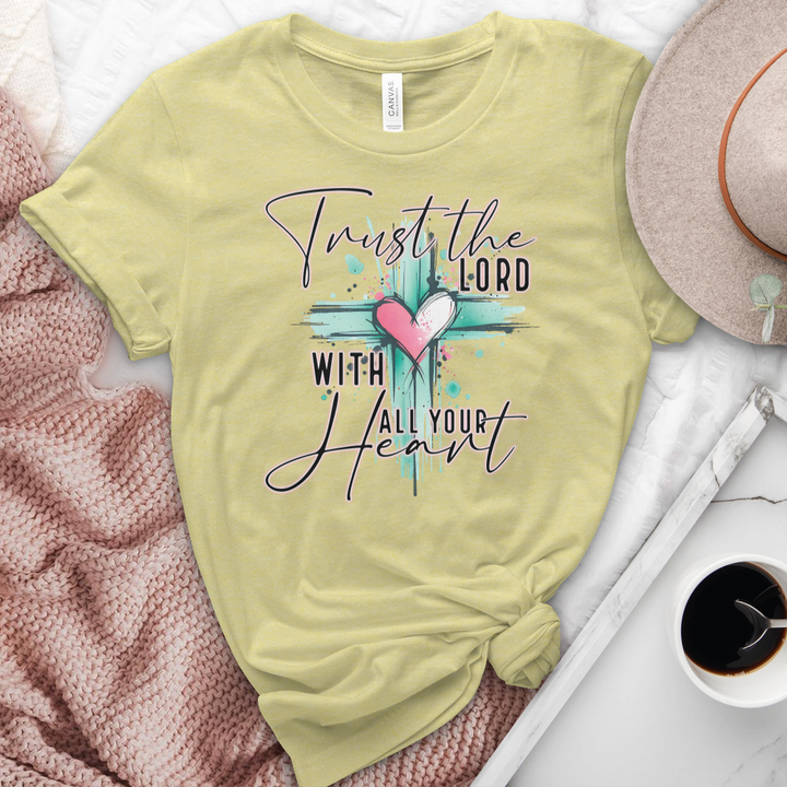 Trust The Lord With All Your Heart Heathered Tee