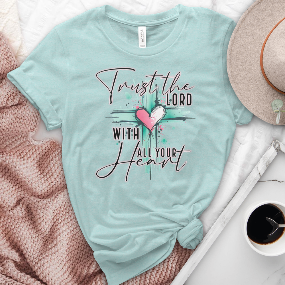 Trust The Lord With All Your Heart Heathered Tee