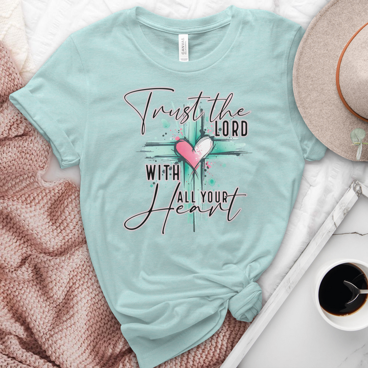 Trust The Lord With All Your Heart Heathered Tee