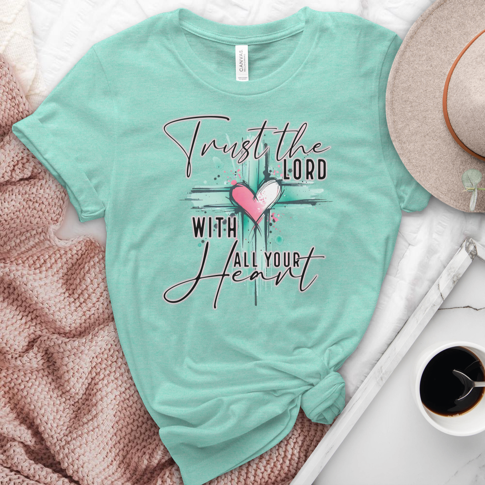 Trust The Lord With All Your Heart Heathered Tee