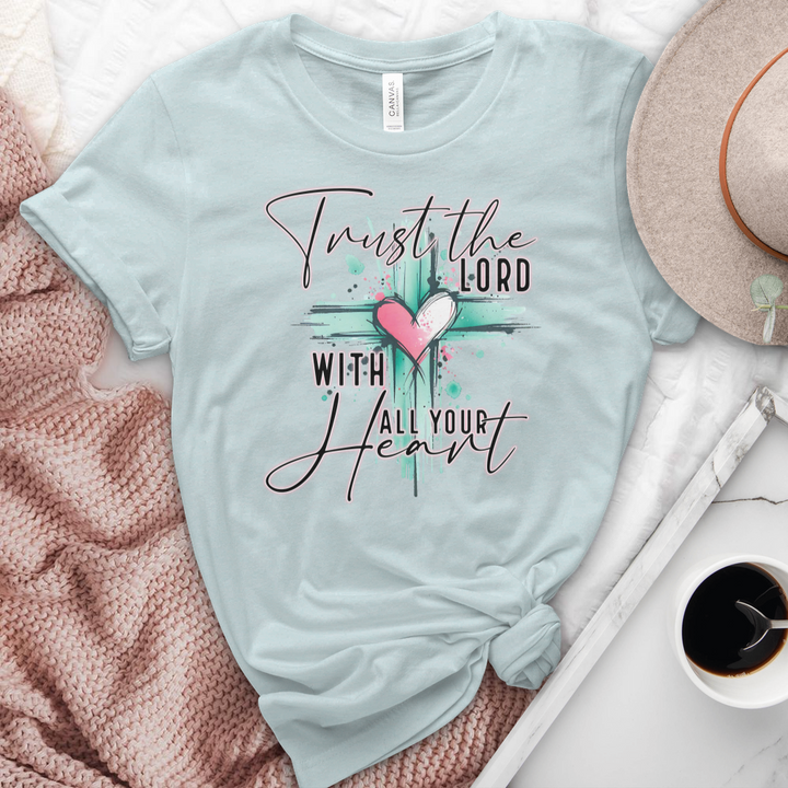 Trust The Lord With All Your Heart Heathered Tee