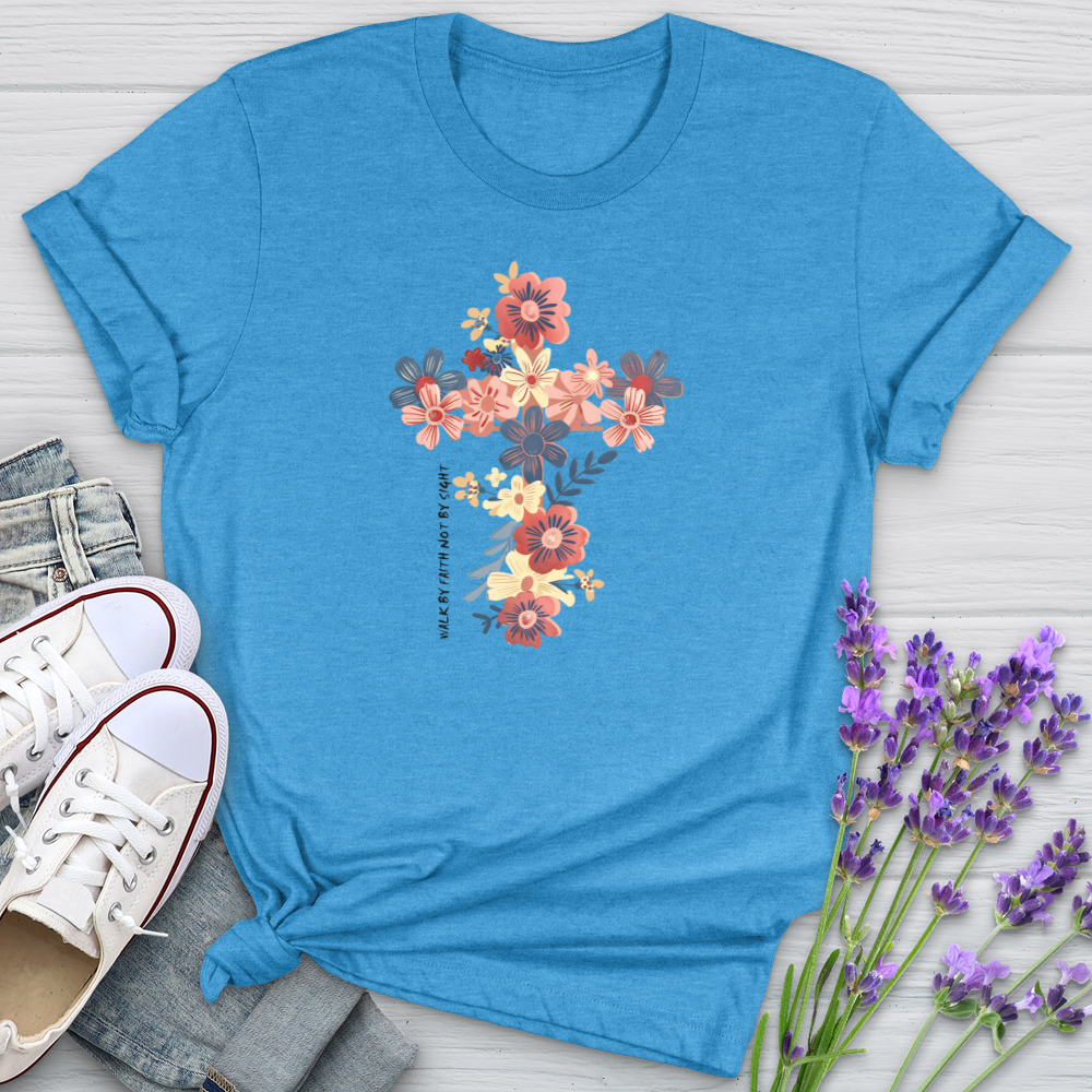 Walk By Faith Floral Softstyle Tee