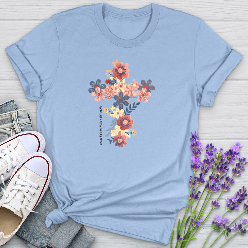 Walk By Faith Floral Softstyle Tee