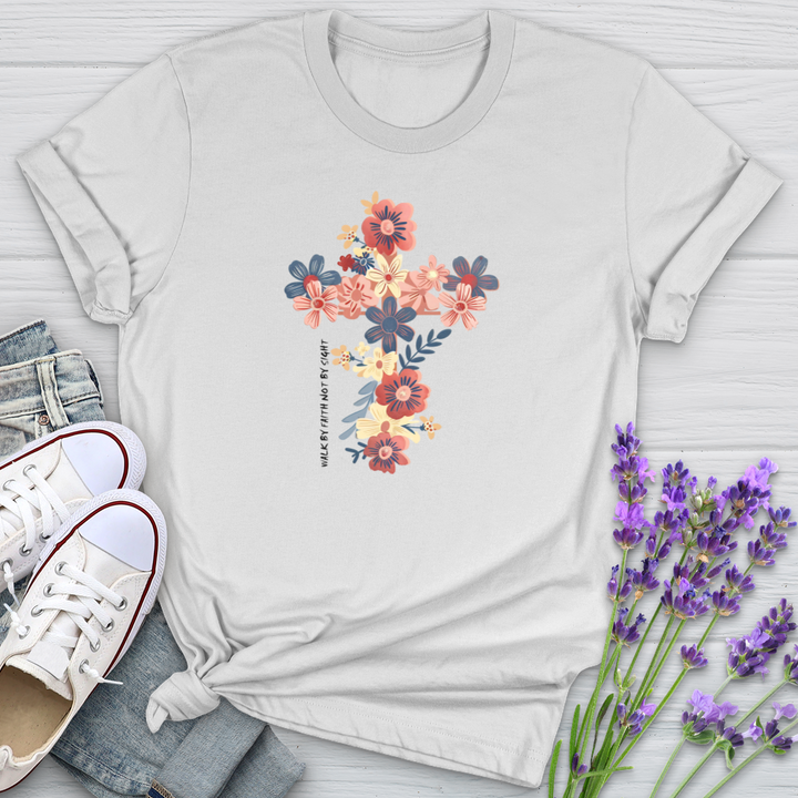 Walk By Faith Floral Softstyle Tee
