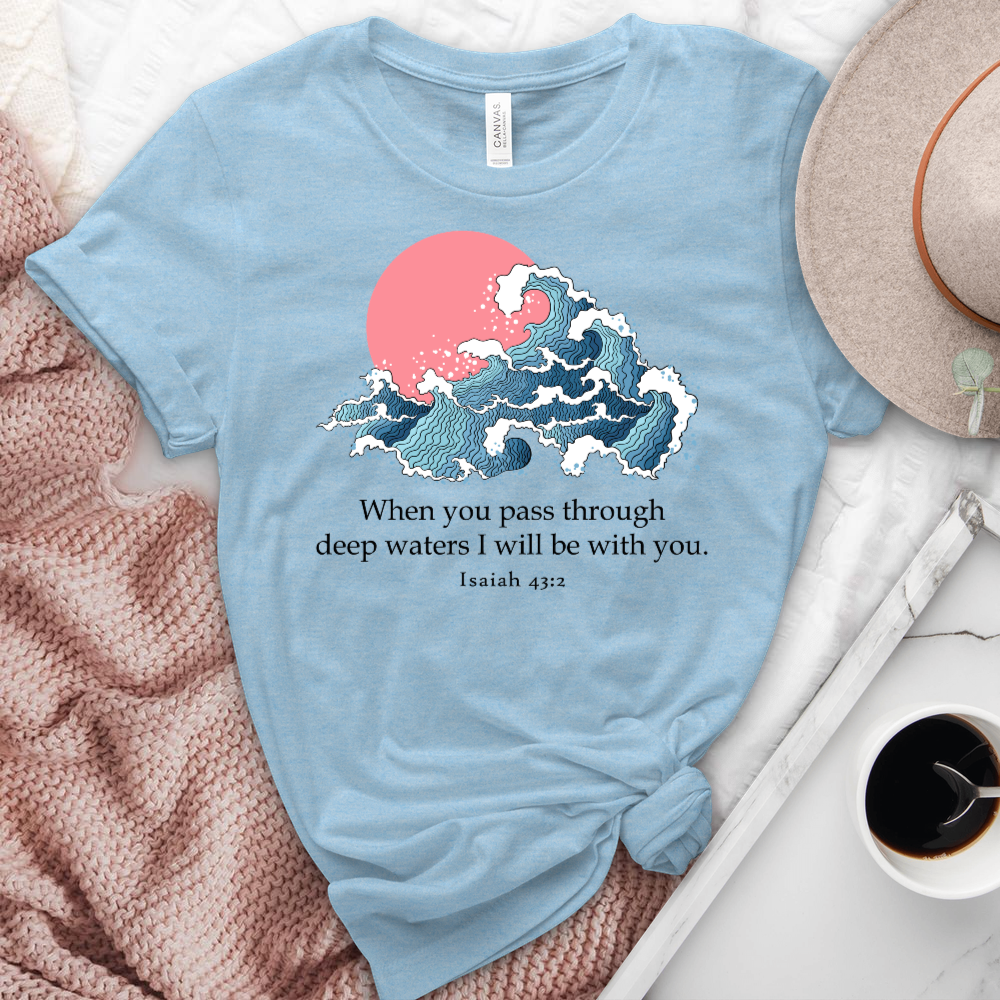 I Will Be With You Isaiah 43-2 Heathered Tee