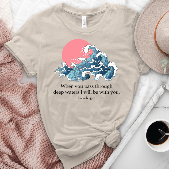 I Will Be With You Isaiah 43-2 Heathered Tee