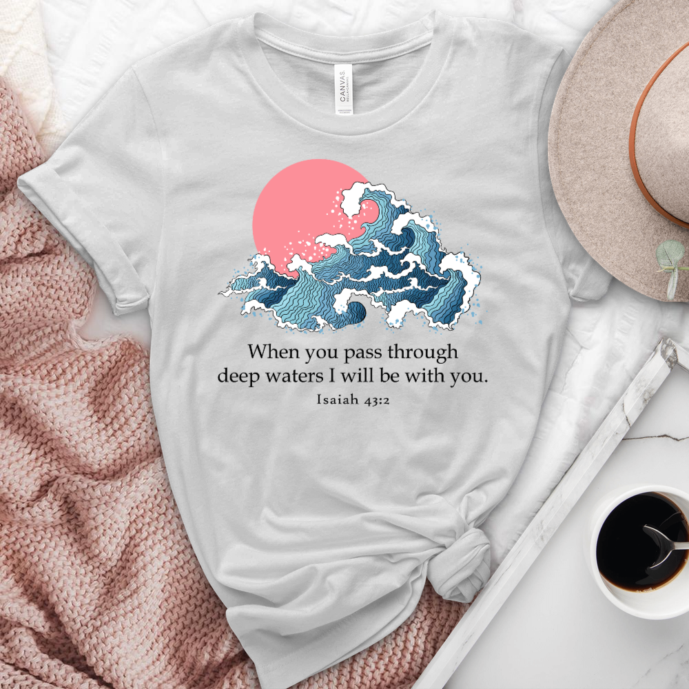 I Will Be With You Isaiah 43-2 Heathered Tee