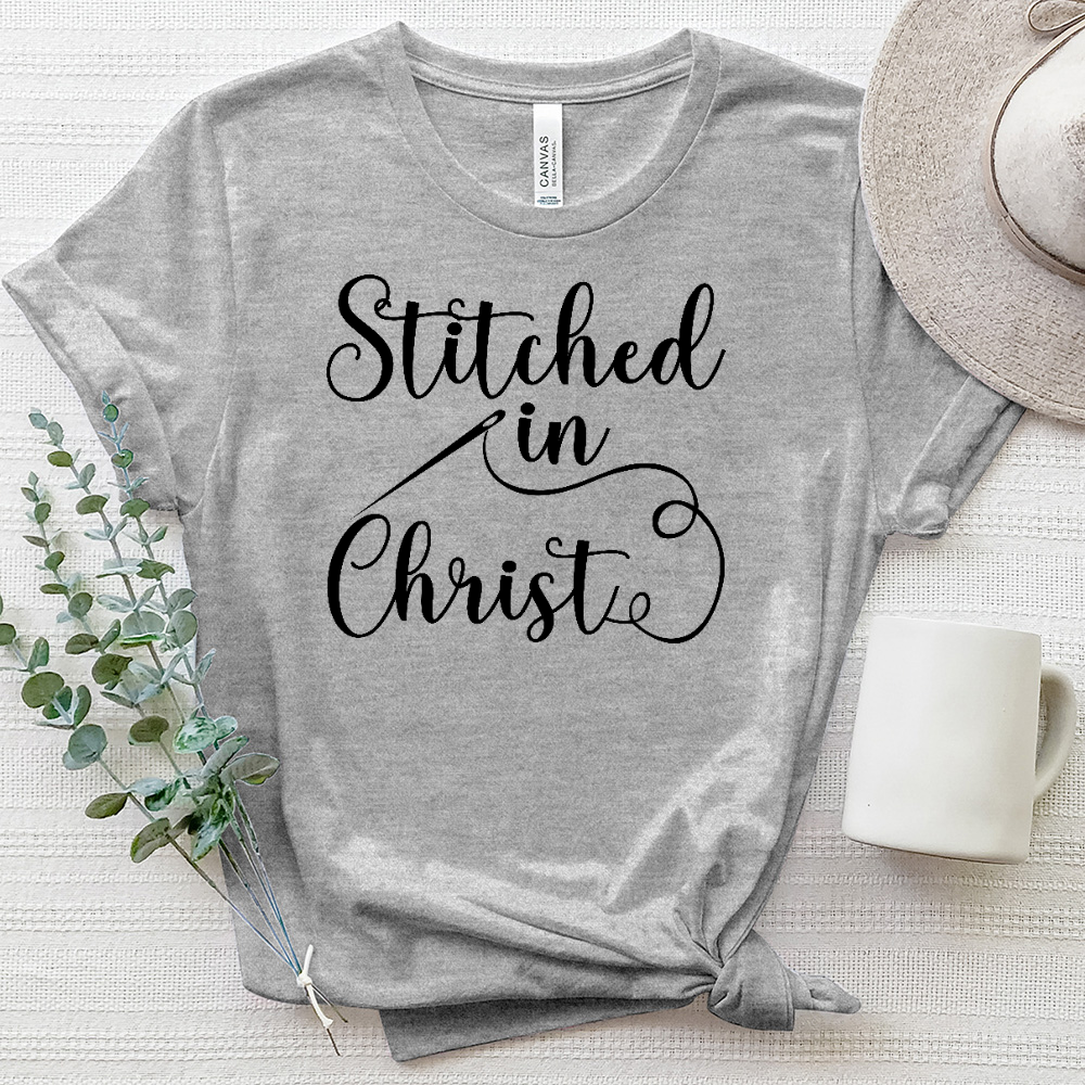 Stitched in Christ Needle Heathered Tee
