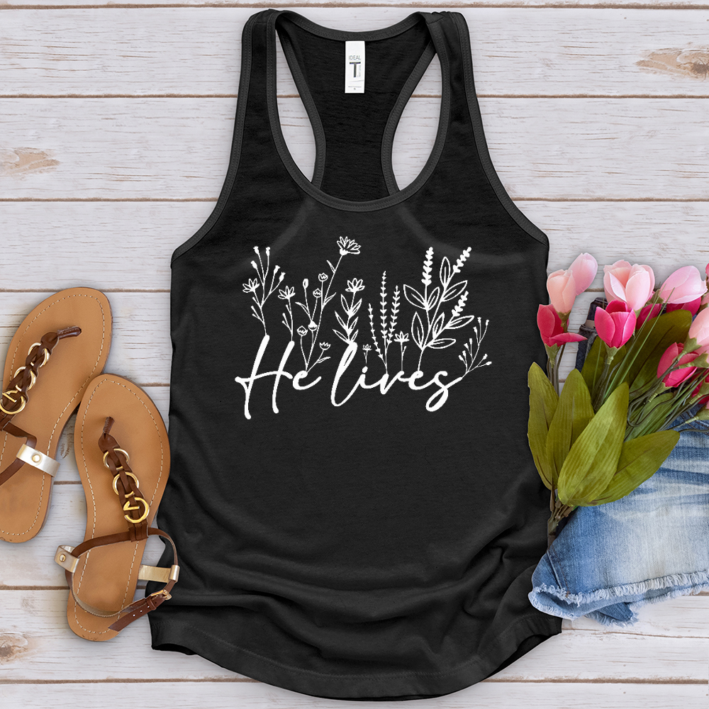 He Lives Wildflowers Tank Top