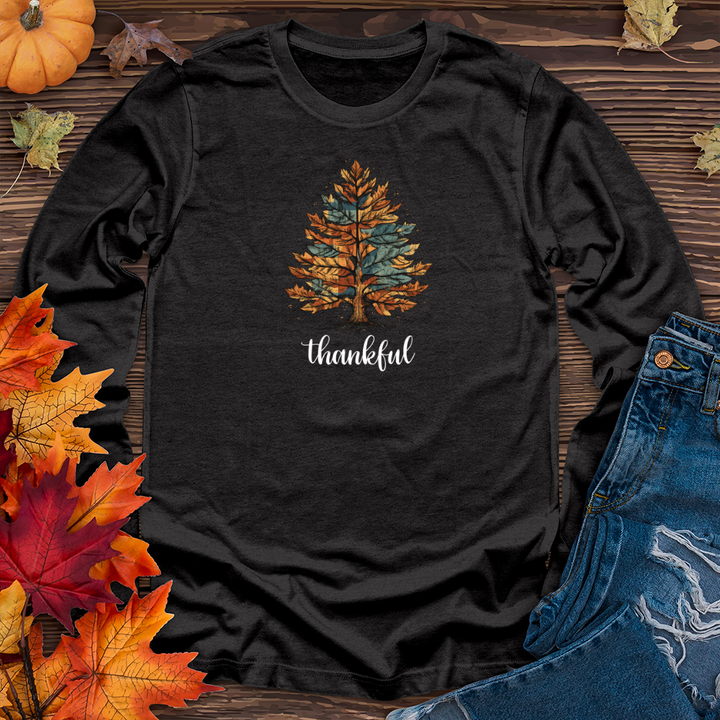 Vintage Cozy Plaid Pine Tree Long Sleeve Tee