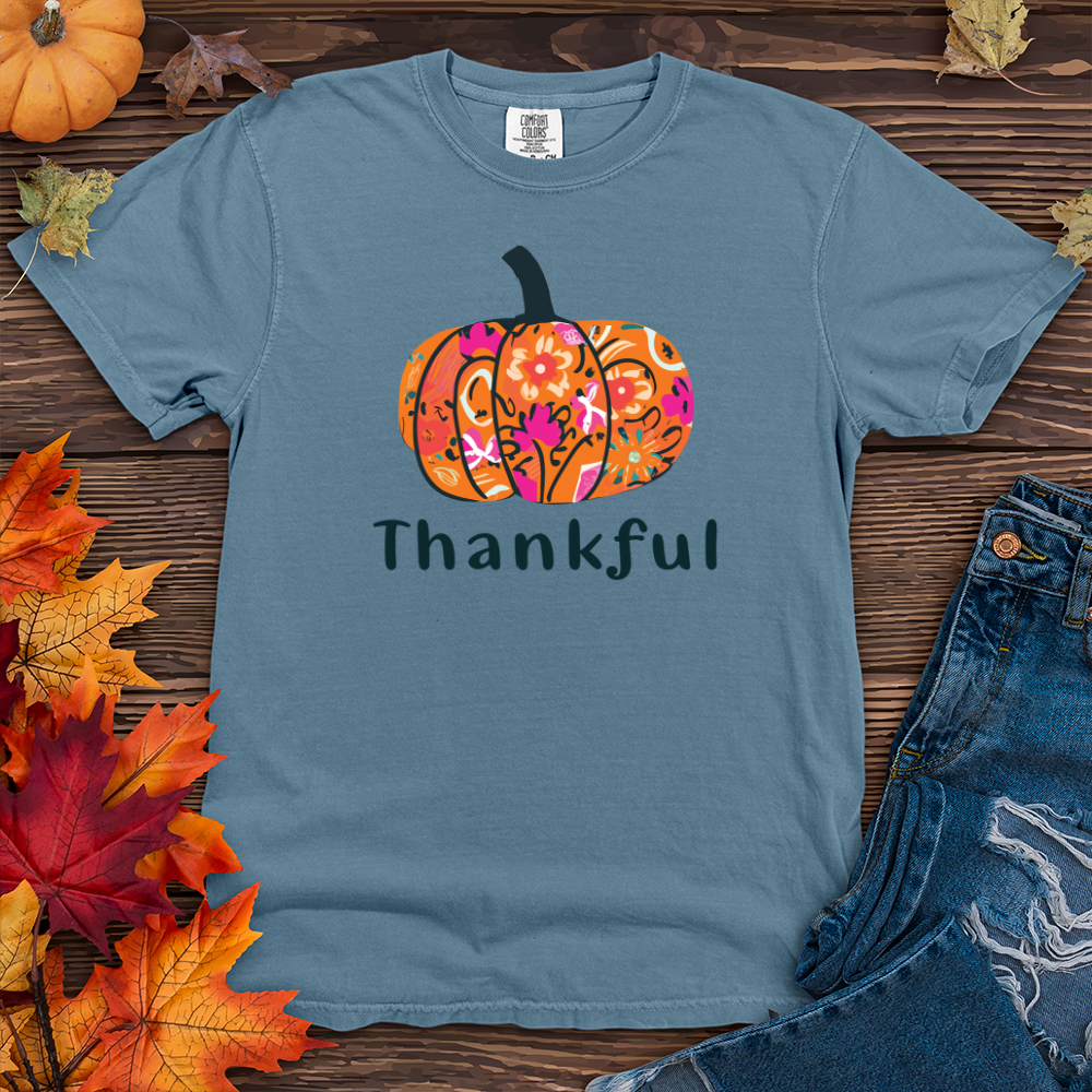Thankful Pumpkin 02 Heavy Cotton Comfort Colors Tee