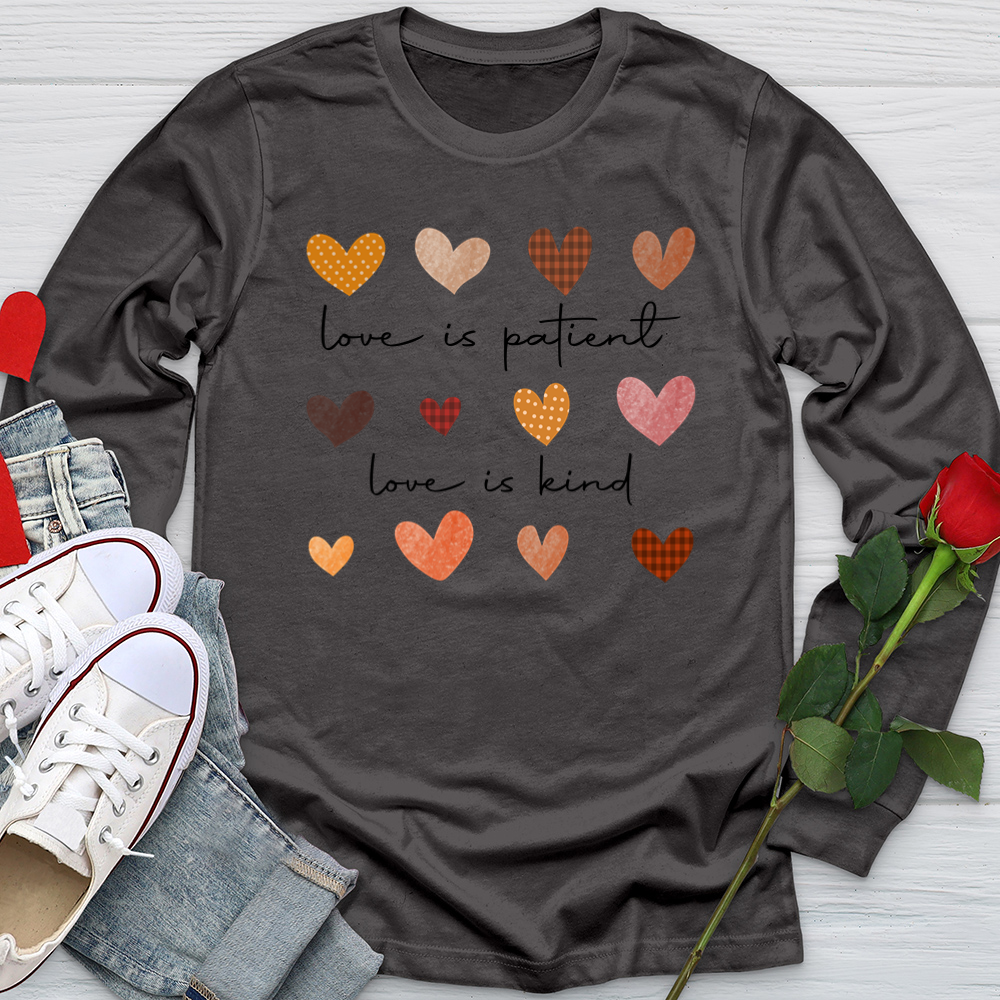 Autumn Heart Patterns Softstyle Long Sleeve