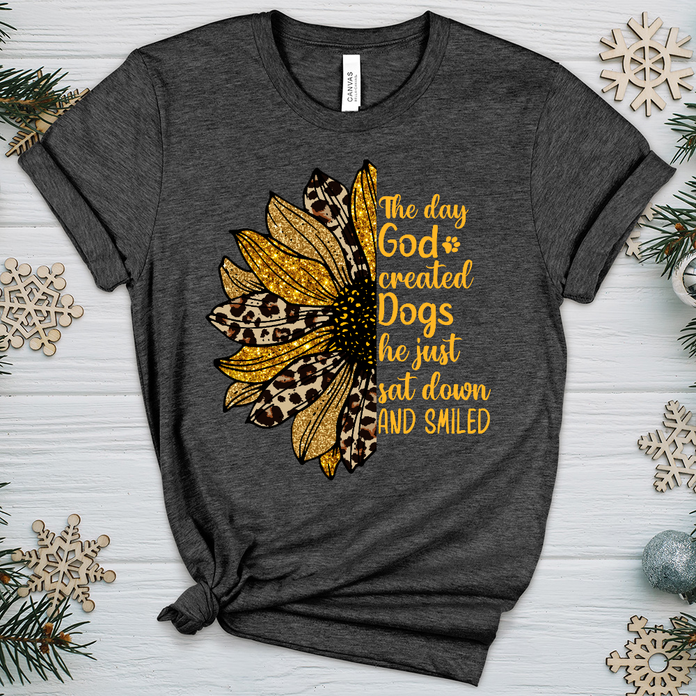 God Created Dogs Sunflower Heathered Tee – Christian Lifestyle Collections