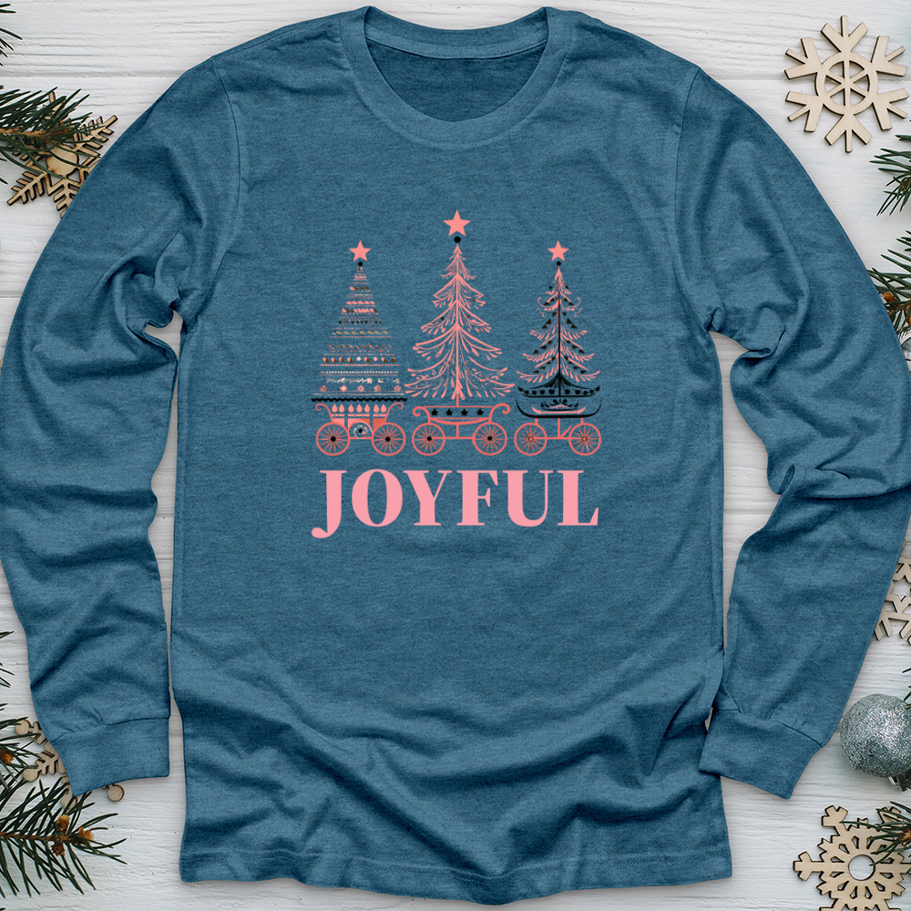 Pastel Pink Sleigh Tree Trio Long Sleeve Tee