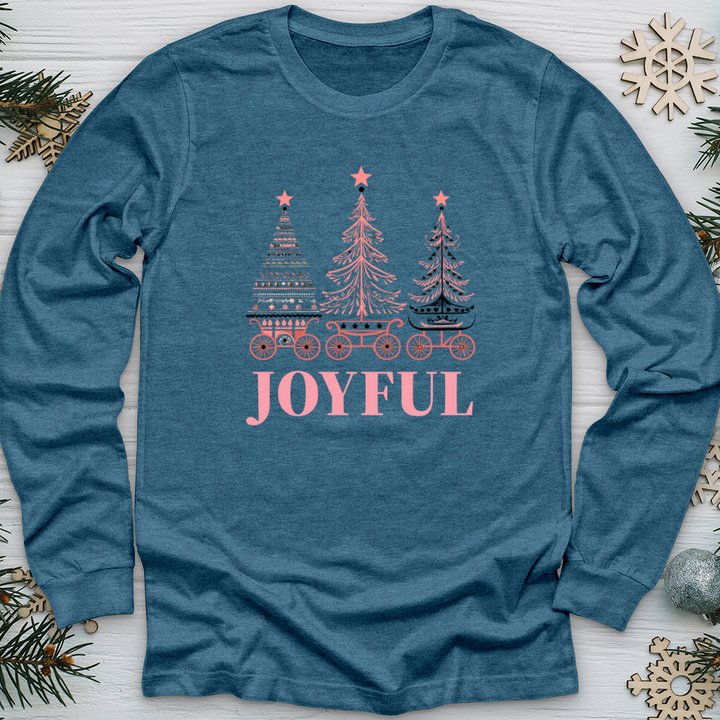 Pastel Pink Sleigh Tree Trio Long Sleeve Tee
