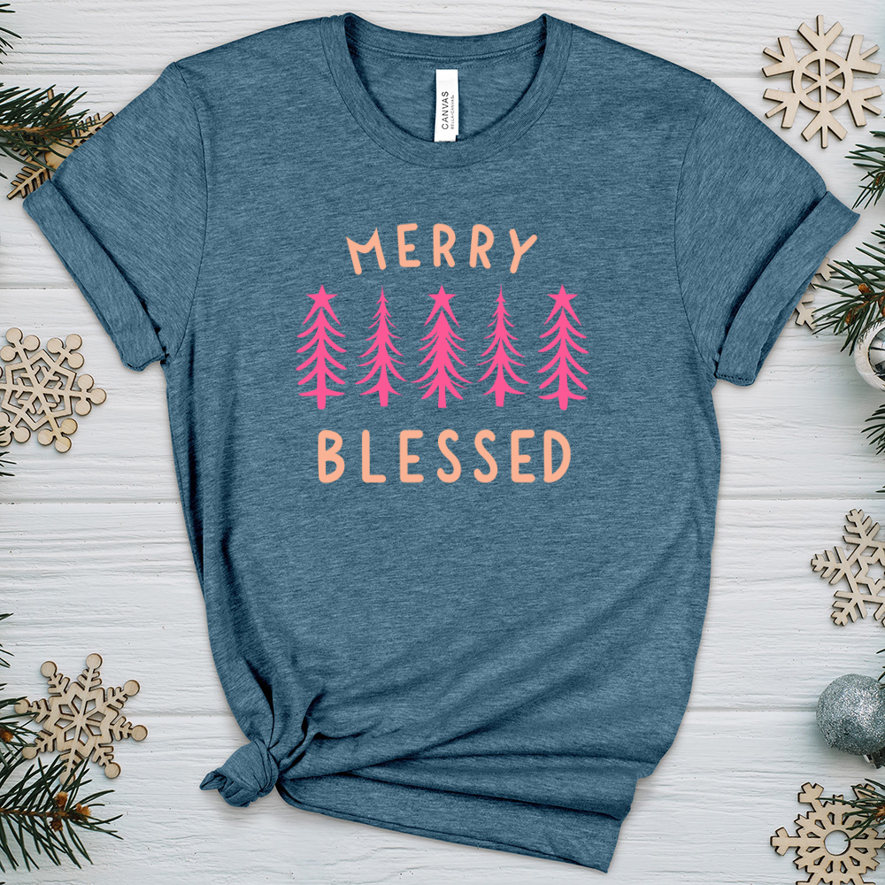 Merry Blessed Tree Heathered Tee