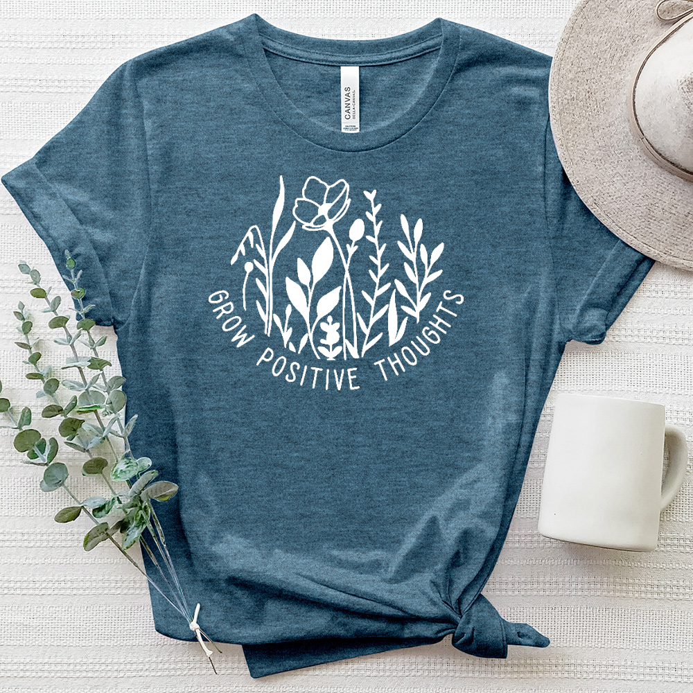 Grow Positive Thoughts Heathered Tee