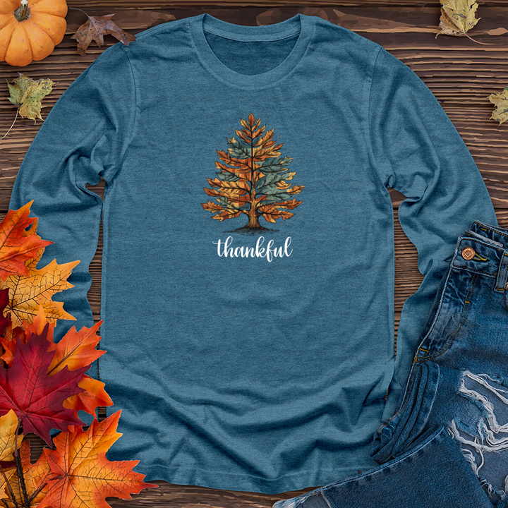 Vintage Cozy Plaid Pine Tree Long Sleeve Tee