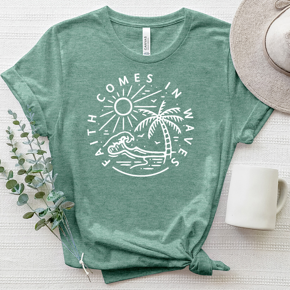 Faith Comes in Waves Heathered Tee