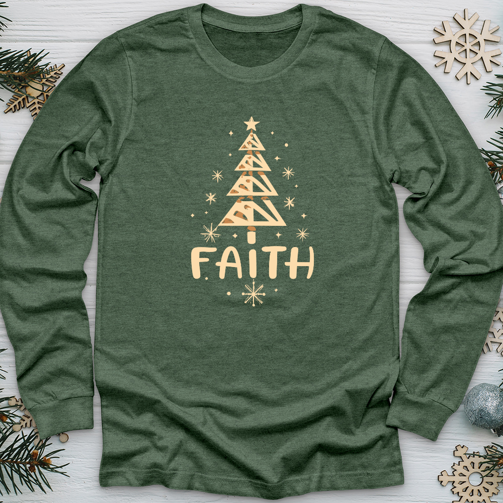 Faith Christmas Tree Long Sleeve Tee