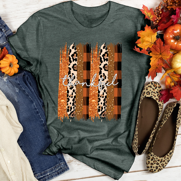 Thankful Watercolor Stripes Heathered Tee 30.00% Off Auto renew