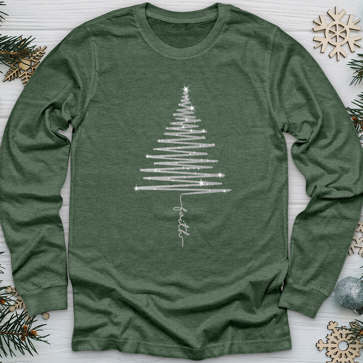 Gleaming Silver Faith Long Sleeve Tee