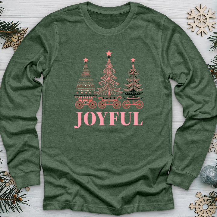 Pastel Pink Sleigh Tree Trio Long Sleeve Tee
