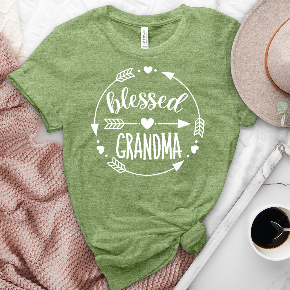 Blessed Grandma Arrows Heathered Tee