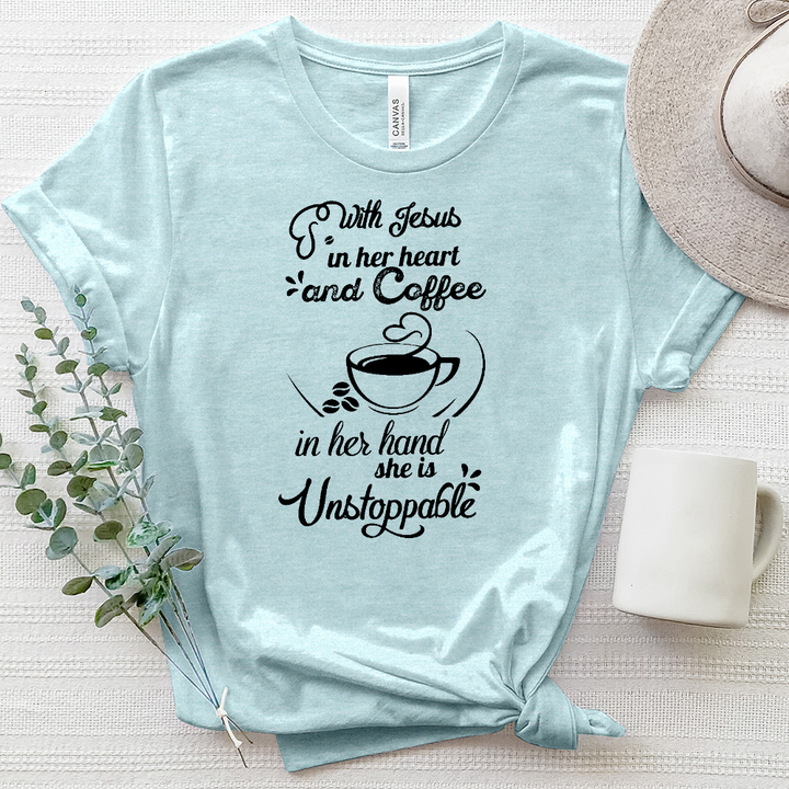 With Jesus in Heart Heathered Tee