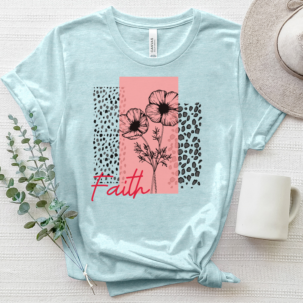 Faith Wild Flower Pink Heathered Tee
