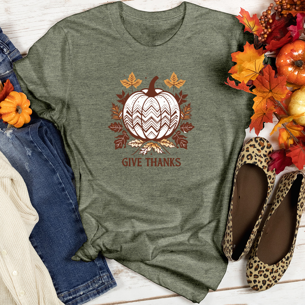 Vintage Autumn Chevron Heathered Tee